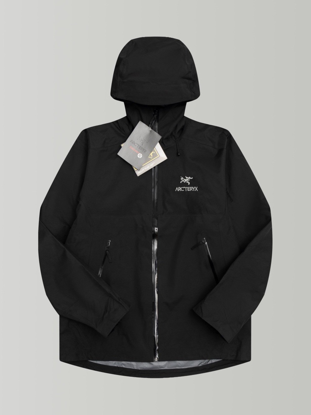 Arc'teryx Black Hooded Waterproof Rain Jacket